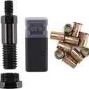 Rivet Nut Tool Mandrel 1/2-13 and 10 PCS Rivet Nuts, Rivet Tool Set Spare Part, Nutsert Tool Accessories Set Compatible with RZX/Astro Riveters