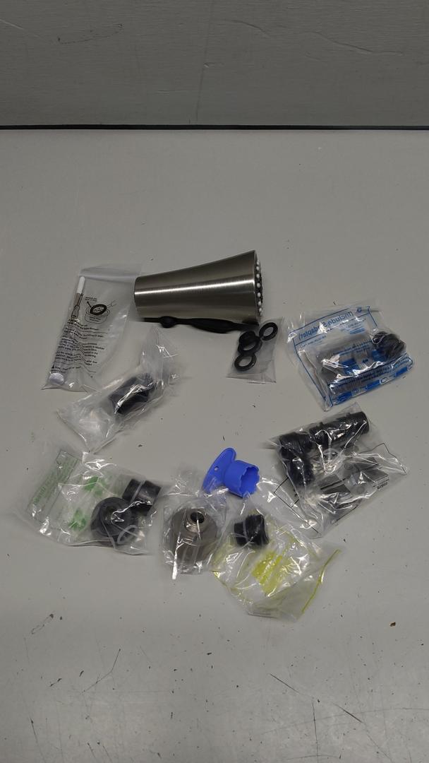 Hibbent 3-Function Pull Down Kitchen Faucet Head Replacement with 12 Adapters, NSF/ANSI/CAN 61 & CUPC Certified Sink Spray Nozzle, Compatible with Moen, Delta, Kohler Faucets, Brushed Nickel