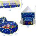 PigPigPen 3pc Kids Play Tent for Boys with Ball Pit, Crawl Tunnel, Princess Tents for Toddlers, Baby Space World Playhouse Toys, Boys Indoor& Outdoor Play House, Perfect Kids Gifts