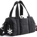 BAGSMART Reiki Gym Bag for Women, Mini/Medium Crossbody Bags for Women, 5L Dance Bag with Detachable Strap / 15L Yoga Mate Bag with Wet & Dry Pocket, 5L-Jet Black