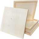 Wood Art Panels 12x12 Unfinished Wooden Canvas Panels 6-Pack Wood Frame for Oil Pouring Acrylics Painting Crafts