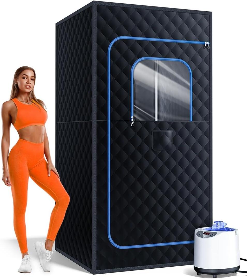 Portable Steam Sauna, 71 in Sauna Tent, 1200W 3L, Light Blue Black
Fast, even steam, spacious comfort and automatic safety shutoff