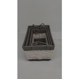 Scalloped Decor Basket for Living Room, Home, Bathroom 3 Pack 11.5x7.5 Inch, 13x9 Inch, 14.5x10 Inch