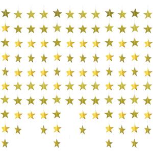 10pcs Gold Star Hanging Garlands Party Decorations for Birthday Wedding New Year Graduation Hanging Banner (130ft in Total)