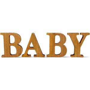 Small Wood Baby Letters for Rustic Baby Shower Decorations Gender Neutral Baby Shower Centerpiece Decor Gender Reveal Party Supplies