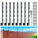 Hulave 8-Pack Fence Post Extender, High 32" Fence Barbed Wire Extend Arm, Used to add Height to Wood Fences for Privacy and to Prevent Animals from Jumping Away and Breaking in (Matte-Black)