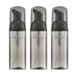 2oz Foam Bottle (3PCS) Empty Foaming Pump Dispenser for Hand Soap, Lash Cleanser, Shampoo to Travel (60ml, Black)