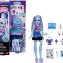 Monster High Self-Scare Secrets Abbey Bominable Doll and Accessories Set with 13 Realistic Surprises Like Henna, Painting and Crochet Crafts