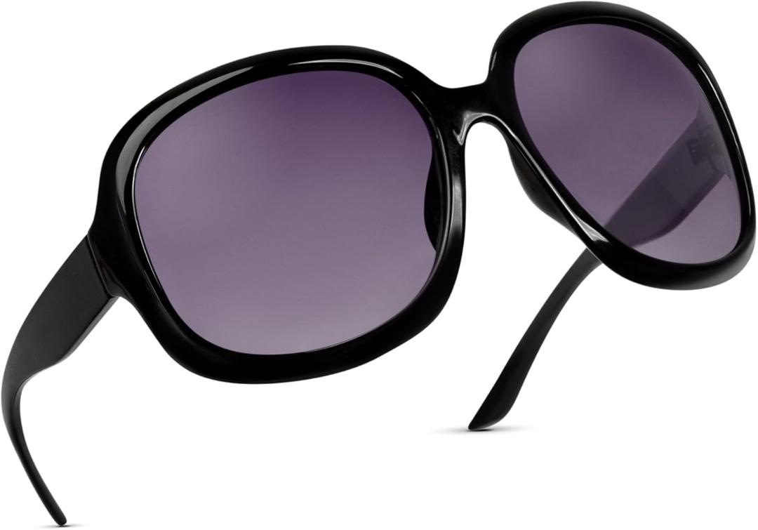 miyya Bug Eye Oversized Polarized Sunglasses Womens, Trendy Retro Sun Glasses for Women 2025, Oversized UV Protection Shades (Black/Purple Gradient)