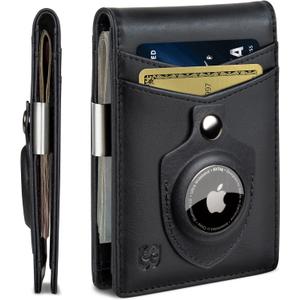 SERMAN BRANDS Money Clip Wallet - Mens Wallets slim Front Pocket RFID Blocking Card Holder Minimalist Mini Bifold (Charcoal Black Transformer Air)