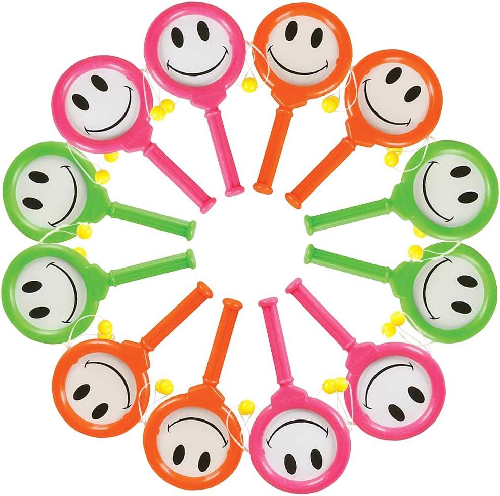 ArtCreativity Smile Hand Drums, Set of 12, Musical Toys for Kids in Assorted Colors, Easy to Play Musical Instruments for Children, Noisemakers for Parties, Music Party Favors and Goodie Bag Fillers