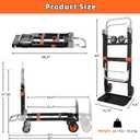 3 in 1 Hand Truck, 600Lbs Capacity, Heavy Duty Collapsible Cart with Retractable Handle, Dolly Cart with 2 Universal Wheel with Brake for Moving Home, Office, School, Shopping, Warehouse, Orange