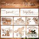 Farmhouse Stencils, Reusable Cow Pig Farm Stencils Wood Burning Country Farm Animal Paint Stencils for Painting on Wood DIY Craft Furniture Wall Sign Fabric Decors