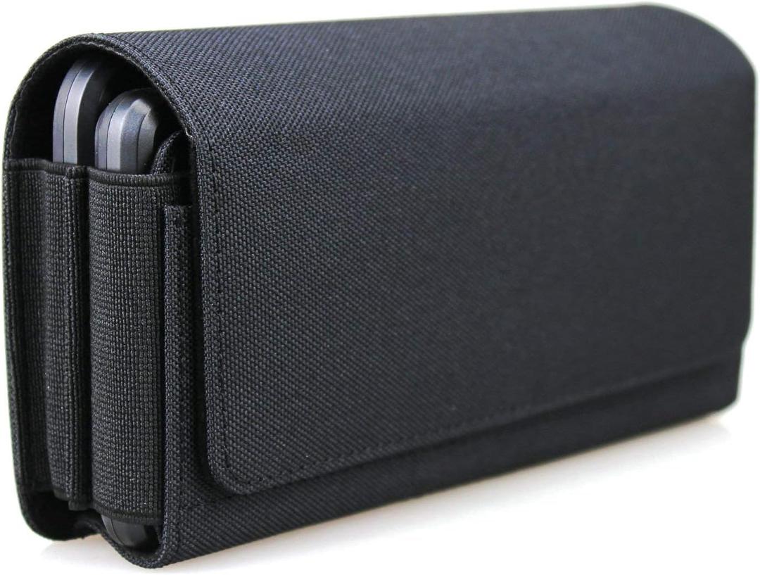 Dual Phone Holster Pouch Case for 2 Phones, Double Decker Belt Clip Case for All iPhone (16 15 14 13 12 11) Pro Max/Plus, Samsung Galaxy (S23 S22 S21 S20) Ultra/Plus/Fe (Large)