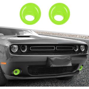Voodonala for Challenger Front Foglights Fog Lights Lamps Protection Covers Trim Fit for 2015-2024+ Dodge Challenger Exterior Accessories, ABS Green 2pcs