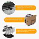 Expandable Dish Drying Rack, Rust-Proof Metal Dish Racks for Kitchen Counter with 360° Swivel Drain Spout, Space-Saving Dish Drainer with Utensil Holder for Small Apartment & Home Organization, Black