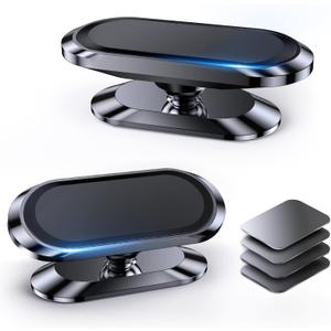 2-Pack Magnetic Phone Holder for Car DashStrong Magnet Magnetic Car Phone Holder Mount 4 Plate Phone Holders for Your Car Phone Mount for Car Dashboard Cell Phone Car Mount for iPhone Samsung