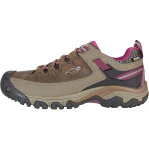 KEEN Women's Targhee 3 Low Height Waterproof Hiking Shoes, Weiss/ Boysenberry, 9.5