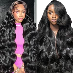 JTMMP 26 Inch 13x6 Lace Front Wigs Human Hair 200% Density Body Wave Lace Front Wigs Human Hair HD Transparent Lace Front Wigs for Black Women Glueless Wigs Human Hair Wigs Natural Color (Body Wave Natural Black Wig)