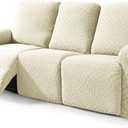 2026 Sofa Recliner Cover 5-Piece (69"-91") Super Soft Recliner Couch Covers with Big Pocket & Anti Slip Ties Stay in Place, Stretch Lazy Boy Reclining Couch Sofa Slipcover Durable Washable, Beige