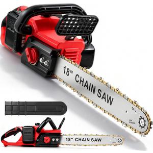 Cordless Electric Chainsaw 18", Battery Powered Brushless Motor Chainsaw Compatible with Makita Battery, Automatic Oiler & Tool-Free Chain Tension, for Tree Trimming & Wood Cutting (Tool Only)