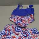 ALISISTER Girls Swimsuit 3 Piece Bathing Suits for 5-12 Years Hawaiian Bikini Set with Cover Ups Skirt (Usa Flag-4)