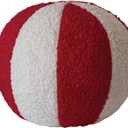 Creative Co-Op, Red and White Decorative Sherpa Orb Pillow