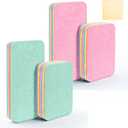 LEAVAQ Peelable Microfiber Sponges 4 Pack 12-Layer Tear Away PVA Cleaning Pads, Ultra Absorbent Non-Scratch Rainbow Sponge for Kitchen Dish, Countertop, Bathroom, Glass & Car Cleaning