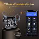AI Real Time Translation Earbuds, Bluetooth 5.4 Translator Earphones, Black