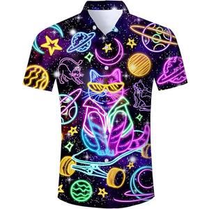 Goodstoworld Mens Novelty Hawaiian Button Down Shirts Size L