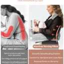 Nursing Pillow for Standing/Sitting Use- Springy Memory Foam for Support & Comfort, Large Breast Feeding Pillow - Safety Fence, Adjustable Waist Belt and Support Backrest, Removable Cover with Pocket