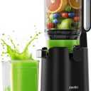 Aeitto Cold Press Juicer, 5.3" Extra Large Feed Chute, Masticating Juicer Machines, Fit Whole Vegetables & Fruits, Professional Juice Maker,Self Feeding, High Juice Yield, Easy to Clean (Classic Black)