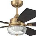 Craftmade CHS52SB5 Chandler 52" Ceiling Fan with LED Lights and Remote, Satin Brass