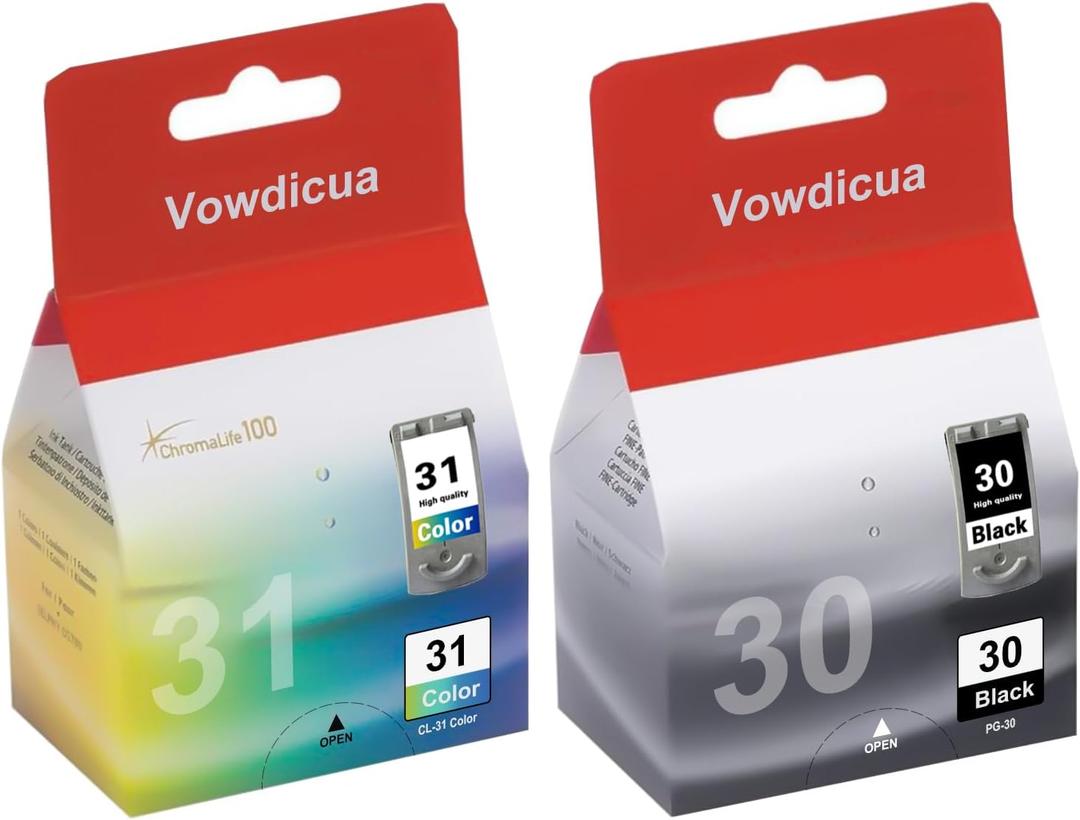 PG-30 CL-31 Ink Cartridges (2-Pack) Compatible for Canon 30 and 31 Ink Cartridges for PIXMA iP2600 iP1800 MX310 MX300 MP210 MP470 MP140 MP190 Printer Ink 30 and 31