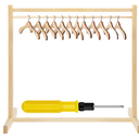 Estune Dog Garment Rack with 12 Wood Pet Clothes Hanger Wooden Dog Dress up Storage Small Closet Pet Clothes Organizer Accessories for Doll Cat and Puppy(Medium)