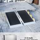 2FT Portable Wheelchair Ramp, Aluminum Folding Handicap Ramp with Handle, Threshold Wheel Chair Ramp for Home Steps, Stairs, Entry, Curbs, Doorways, Non-Skid, Mobility Scooter Compatibility