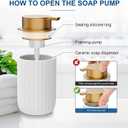 Ceramic Foaming Soap Dispenser, 12 oz Bathroom Foam Hand Soap Dispenser, Refillable Lotion Soap Dispenser with Removable Pump for Kitchen Hand Wash Dispenser, Modern Home Decor(2Pack-White)