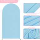 Asee'm 6.6FT Wedding Arch Cover Dusty Blue Fitted Spandex Cover 2-Sided Round Top Chiara Backdrop Stand Covers for Party Ceremony Birthday Banquet Decoration