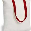 TOPDesign 24-Pack Economical 16"x15" Cotton Tote Bag, Lightweight Medium Reusable Grocery Shopping Cloth Bags, Suitable for DIY, Advertising, Promotion, Gift, Activity (Red/Natural)