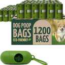 Reli. Biodegradable Dog Poop Bags w/Holder (1200 Count - 80 Rolls Bulk) | Leash Clip Dispenser | 9x13" Large Dog Bags for Poop | Green Eco-Friendly Oxobiodegradable Waste Disposal Refills (Unscented)