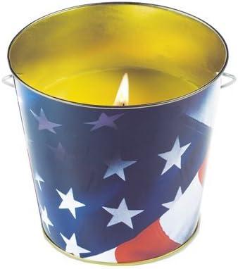 Lamplight Farms 16 oz American Flag / Patriotic Citronella Patio Candle Buckets