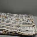 Area Rugs 5'x8' Washable Non-Slip, Floral Vintage Distress Print Pattern Medallion Carpet for Living Room Bedroom Dining Room, Light Yellow Carbon Grey Orange