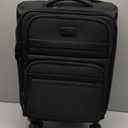 KROSER Softside Expandable Carry On Luggage with Spinner Wheels & Built-in TSA Lock, Durable Suitcase Rolling Luggage with USB Port, Carry-On 20-Inch, Black