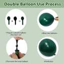 Zesliwy Emerald Green White Gold Balloons Arch Kit, Double Stuffed, Latex, 18inch, 12inch,10inch, 5inch