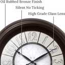 Presentime & Co. 18" Luminous Large Wall Clock, Oil Rubbed Bronze Finish, Night Light, Lighted Clock with Smart Sensor to Turn on/Off Lights. Wall Dcor for Living Room, Dining Room, Kitchen.