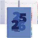 Rileys Academic Planner 2025-2026, Daily, Weekly & Monthly Planner, July 2025 - June 2026, Student Notes Pages, Twin-Wire Binding, Weekly Agenda for School & Work (8.5 x 11-Inches, Blue, Chunky)