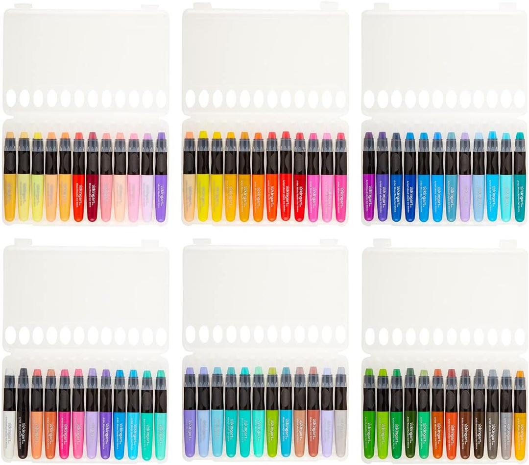 KINGART GEL STICK Set, Artist Pigment Crayons, 72 Unique Colors, Water Soluble, Creamy, and Odorless, Use on Paper, Wood, Canvas and more, Multicolor, 72