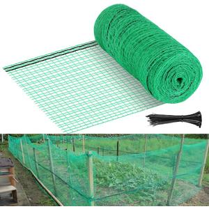Plastic Garden Fence 5x100 FT Deer Fence Netting, Temporary Mesh Fencing Animal Barrier for Deer, Chicken, Poultry, Pet, Wildlife, Garden Bird Netting for Plant Fruit Tree Vegetable Protection (Green)
