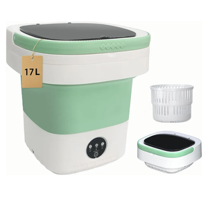Portable Washing Machine, 17L Foldable Portable Laundry Machine and Spinner for Baby Clothes, Underwear, Socks with 3 Modes Deep Cleaning,Mini Washer for Travel, Dorms, Camping