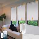 Motorized Automatic Blinds - Cordless Roller Shades with Remote Control, Smart Blinds (White, 23 x 72)